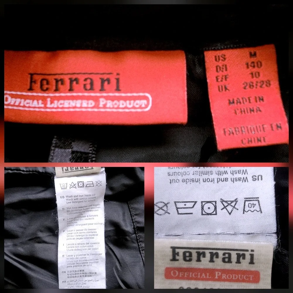 Ferrari Kids Black Scuderia F1 Puffer Vest‎ Full-Zip Quilted M Racing Autobahn